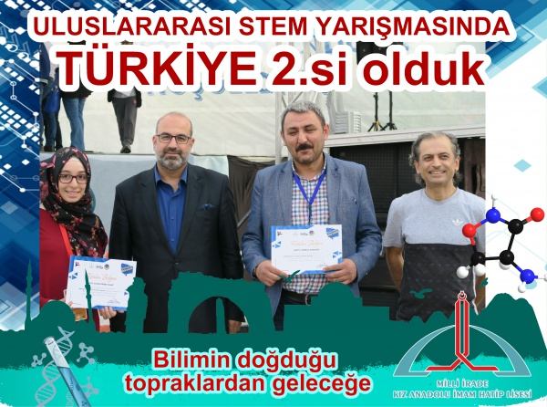 Okulumuz TÜBİTAK 4007 Uluslararası STEM Proje Yarışmasında TÜRKİYE 2.liği aldı.