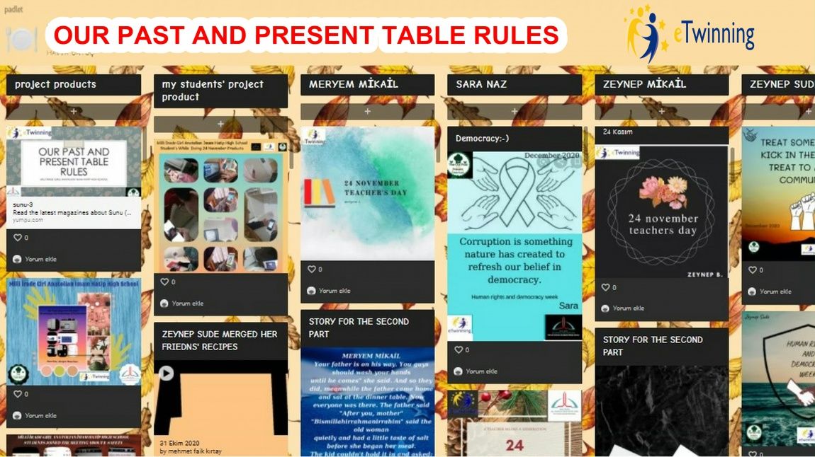 OUR PAST AND PRESENT TABLE RULES
