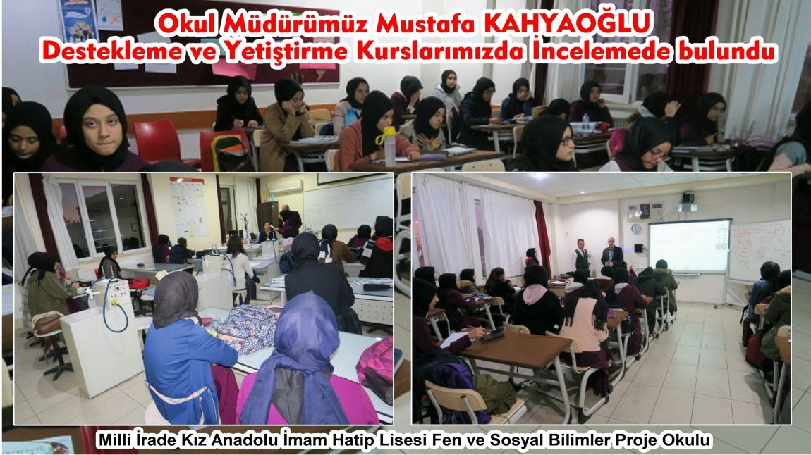 Okul Müdürümüz Mustafa KAHYAOĞLU Destekleme ve Yetiştirme Kurslarımızda İncelemede bulundu