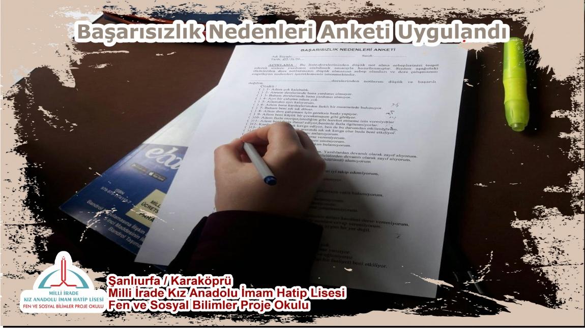 Başarısızlık Nedenleri Anketi Uygulandı